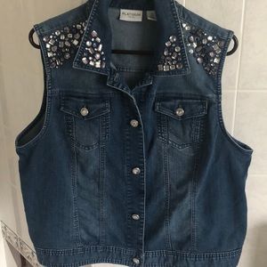 Chico’s denim vest with bling